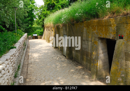 Bunkers of Advanced Dressing Station at Essex Farm Cemetery Ypres Belgium Stock Photo