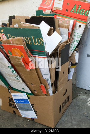 Cardboard for recycling Stock Photo