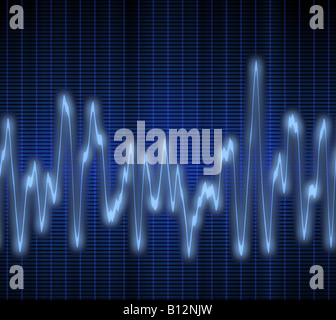 great image of a blue audio or sound wave Stock Photo