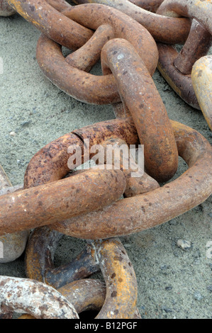 Heavy duty chain links Stock Photo