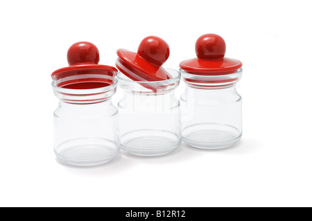 Condiment set isolated on white Stock Photo