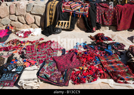 Hippie goods for sale on Masbat seafront in Asilah, Dahab, Gulf of Aqaba, Red Sea Coast, South Sinai, Egypt Stock Photo