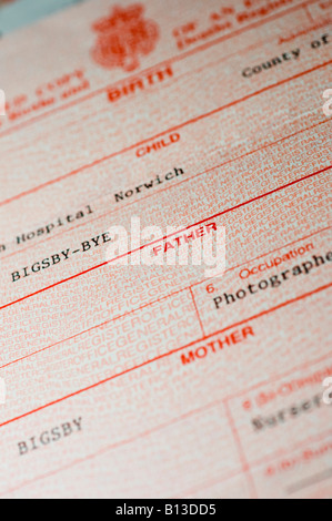 Birth certificate uk hi-res stock photography and images - Alamy