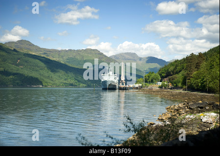 RFA Fort Austin fleet replenishment ship berthed at Loch Long in Scotland Stock Photo