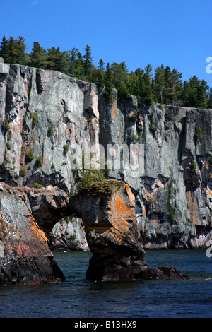 north shore of lake superior in tettegouche state park; minnesota ...