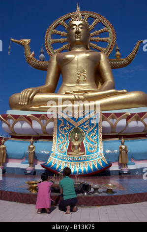 wat phra yai ( aka temple of the big buddha ) , big buddha beach , koh samui , thailand Stock Photo