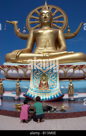wat phra yai ( aka temple of the big buddha ) , big buddha beach , koh samui , thailand Stock Photo