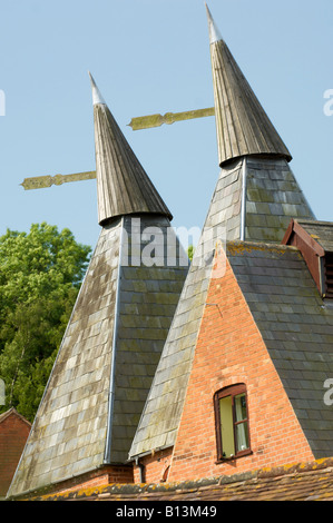 Roof of Oast House converted into a home near Ledbury in Herefordshire Stock Photo