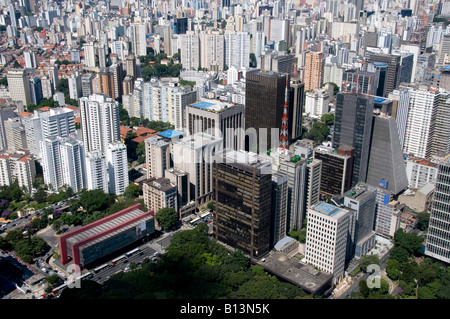 Aerial view of Sao Paulo s Art Museum MASP located at Paulista Avenue Sao Paulo Brazil 03 04 08 Stock Photo
