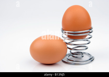Egg in spiral holder Stock Photo