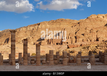 Royal Tombs in front of al Khubtha mountain, columns of the Great ...