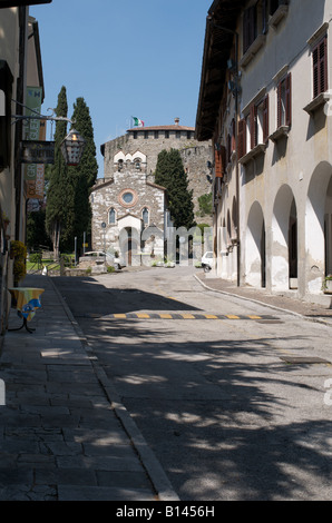 Approach to Gorizia Castle and Chapel, Gorizia, Friuli-Venezia Giulia, Italy Stock Photo