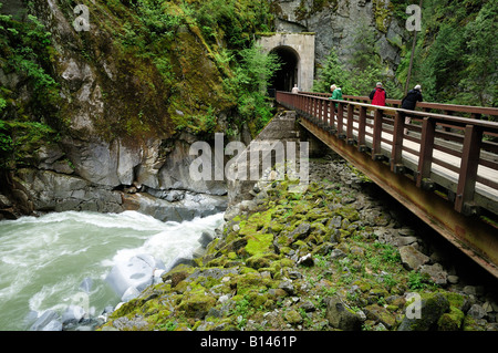 Bridge between Othello tunnels Coquihalla Canyon Provincial Park near Hope British Columbia Canada Stock Photo