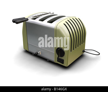 3D render of a retro styled toaster Stock Photo