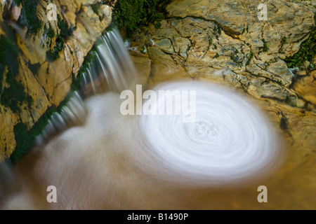 Whirlpools and waterfalls in an Exmoor stream Exmoor National Park Somerset England Stock Photo