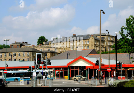 The bus station in Dewsbury Stock Photo