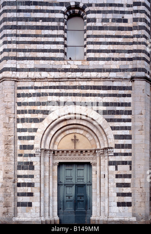 Volterra, Baptisterium, Portal Stock Photo