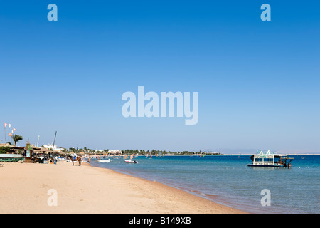 Beach outside Iberotel Dahabeya, Dahab Bay, Dahab, Red Sea Coast, South Sinai, Egypt Stock Photo