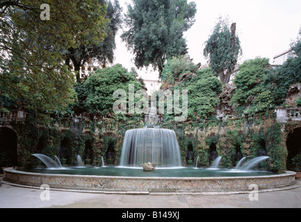 Tivoli, Villa d'Este, Renaissancegarten, Brunnen von Tivoli Stock Photo
