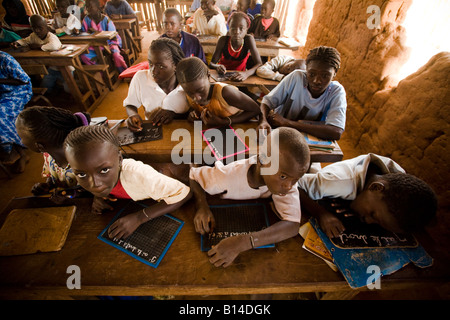 Children attend class at the Kabiline I Primary school in the village of Kabiline Senegal on Wednesday June 13 2007 Stock Photo