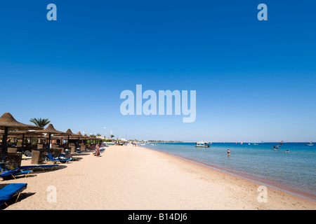 Beach outside Iberotel Dahabeya, Dahab Bay, Dahab, Red Sea Coast, South Sinai, Egypt Stock Photo