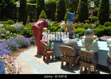 Well laid out extensive gardens,with many water features, unusual plants and tropical exotics, elaborate Japanese buildings,Hunter Valleys,NSW,Austral Stock Photo