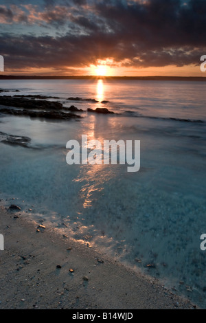 Sunset over the relaxing sands of Jervis Bay, New South Wales, Australia Stock Photo