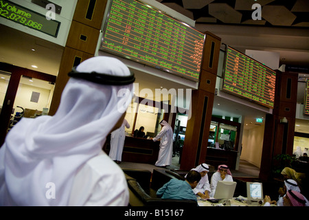 DFM Dubai Financial Market , Dubai World Trade Centre , Dubai , United Arab Emirates , UAE Middle East Stock Photo