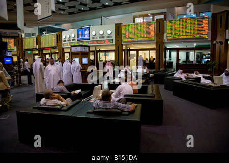 DFM Dubai Financial Market , Dubai World Trade Centre , Dubai , United Arab Emirates , UAE Middle East Stock Photo