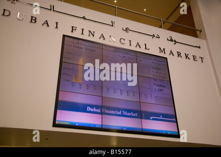 DFM Dubai Financial Market , Dubai World Trade Centre , Dubai , United Arab Emirates , UAE Middle East Stock Photo