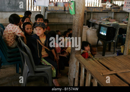 Rustic school in the Karen village near Mae Sariang, North Thailand