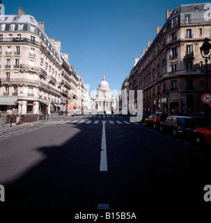 Paris, Rue Soufflot, vers le Pantheon, Sichtachse/Pantheon Stock Photo