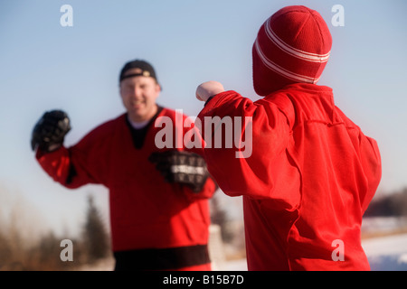 Ice hockey players fighting Stock Photo