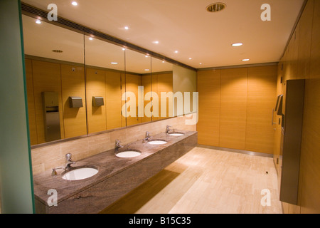 A bathroom in a newly fitted office building. Stock Photo