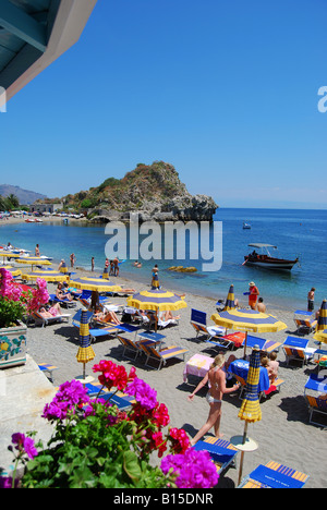 Mazzaro Beach, Taormina, Messina Province, Sicily, Italy Stock Photo