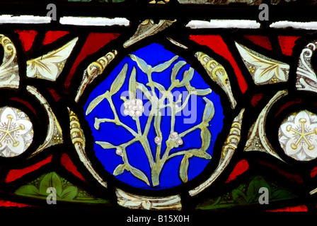 Stained glass in St. Nicolas Church, Kings Norton, West Midlands, England, UK Stock Photo