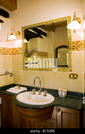 Bathroom in a rustic and fine hotel in the countryside of Bologna Emilia Romagna Italy Stock Photo