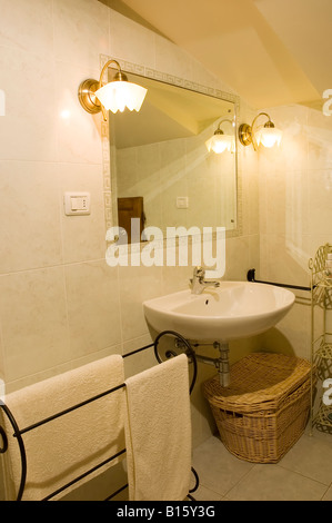 Bathroom in a fine hotel in the countryside of Bologna Emilia Romagna Italy Stock Photo