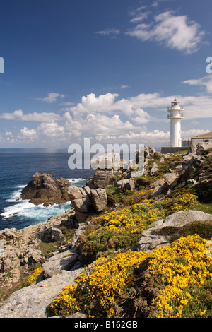 The lighthouse at Cape Touriñan on the Atlantic coast of the A Coruña province of Spain's Galicia region. Stock Photo