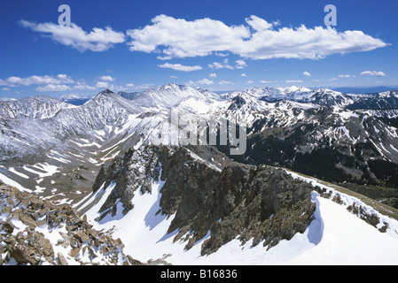 Late Spring snow on the NeverSummer Mountains Colorado USA Stock Photo ...