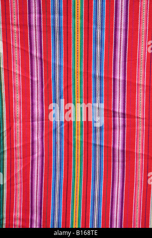 Brightly coloured fabric woven by a Mayan woman Stock Photo