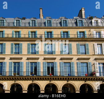 Haussmannian façade on the famous Rivoli street Paris Stock Photo - Alamy