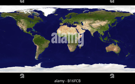 World physical map, ultrahigh resolution, real topography rendering Stock Photo