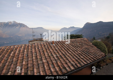 Lecco side of Lake of Como Stock Photo