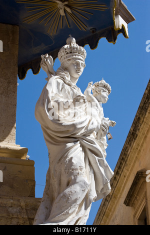 Madonna Statue Carmelite Church Mdina Malta Stock Photo