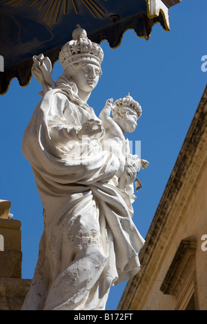 Madonna Statue Carmelite Church Mdina Malta Stock Photo