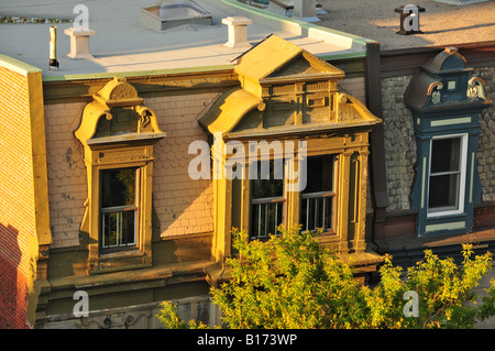 Typical houses Plateau Mont Royal Montreal Canada Stock Photo