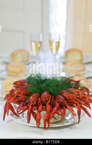 Crayfish dinner Scandinavia Food Stock Photo
