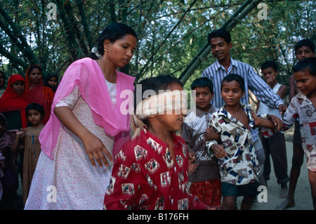 children playing in a rural Bangladesh Village Stock Photo