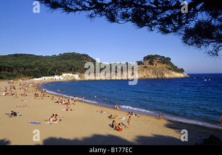 Es Castell beach Palamos Costa Brava Baix Emporda Girona province Catalonia Spain Stock Photo